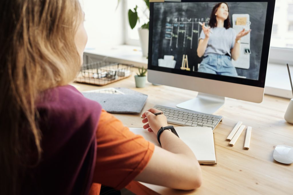 stock photo of a student online learning